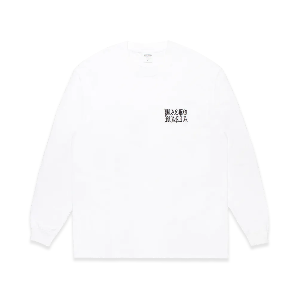 WACKO MARIA Washed Heavy Weight Long Sleeve T-Shirt "White"