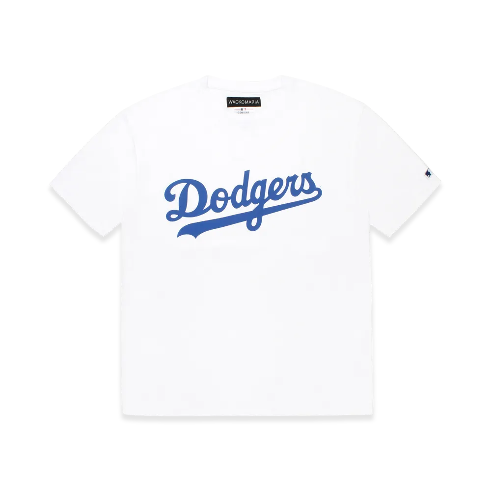 WACKO MARIA x MLB Crew Neck T-Shirt Los Angeles Dodgers "White"