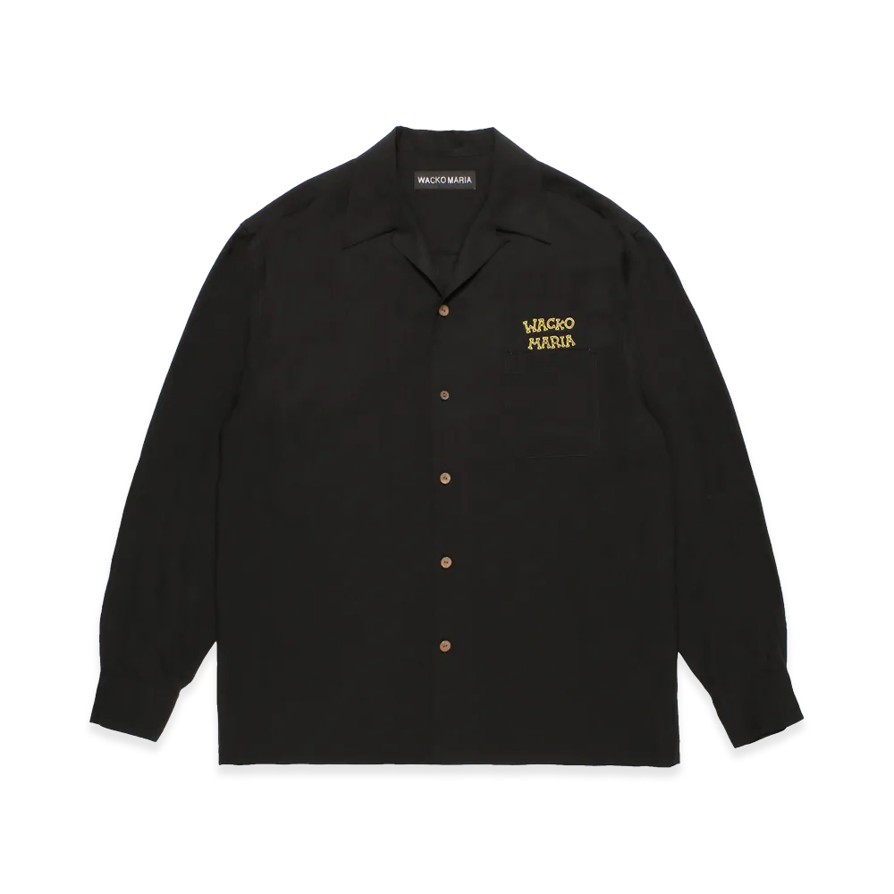 WACKO MARIA x Tim Lehi 50's Open Collar Shirt "Charcoal"