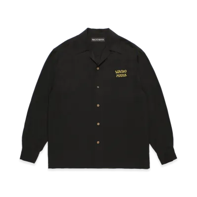 WACKO MARIA x Tim Lehi 50's Open Collar Shirt "Charcoal"
