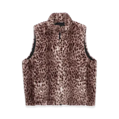 WACKO MARIA x WILD THINGS Leopard Faux Fur Happy Vest "Pink"