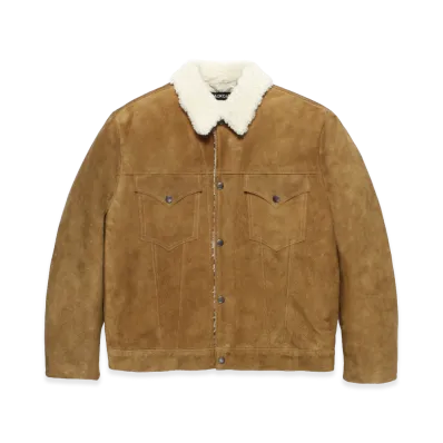 WACKO MARIA Suede Leather Trucker Jacket "Brown"
