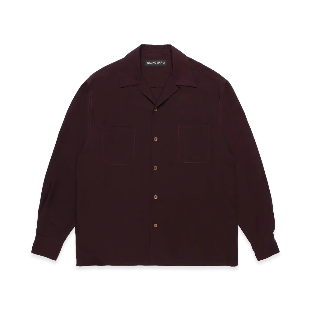 WACKO MARIA 50's Open Collar Shirt "Burgundy"