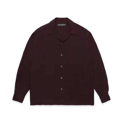 WACKO MARIA 50's Open Collar Shirt "Burgundy"