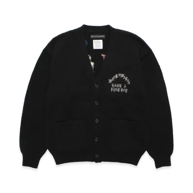 WACKO MARIA Intarsia Knit Cardigan "Black"