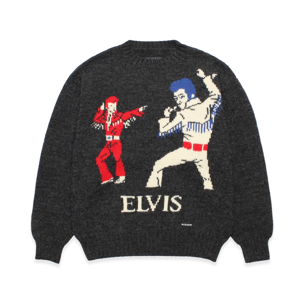 WACKO MARIA Intarsia Knit Sweater "Charcoal"