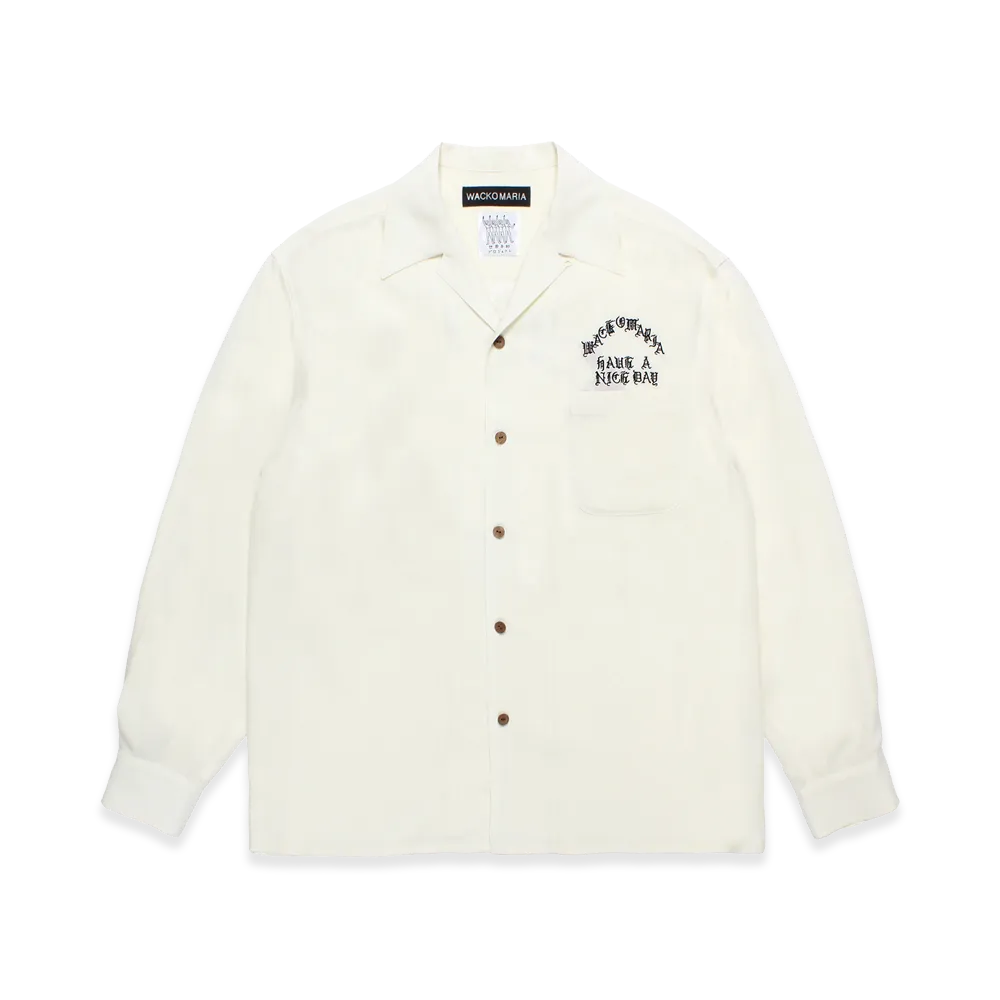 WACKO MARIA 50's Open Collar Shirt "Off White"