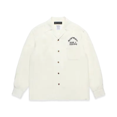 WACKO MARIA 50's Open Collar Shirt "Off White"