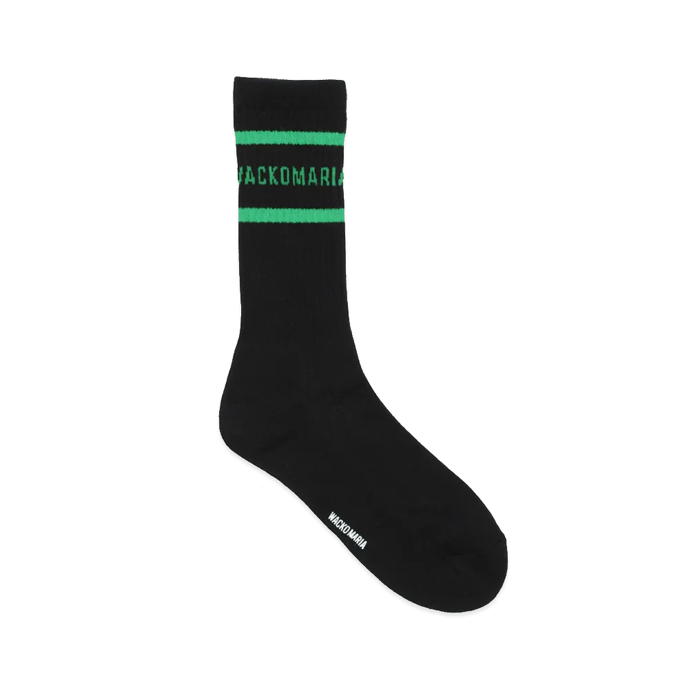 WACKO MARIA Sports Socks "Black/Green"