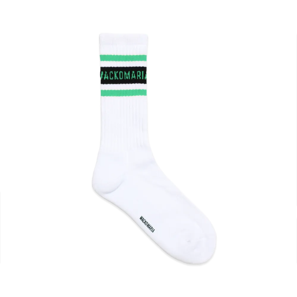 WACKO MARIA Sports Socks "White/Green"