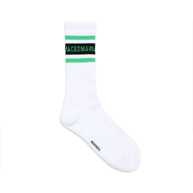 WACKO MARIA Sports Socks "White/Green"