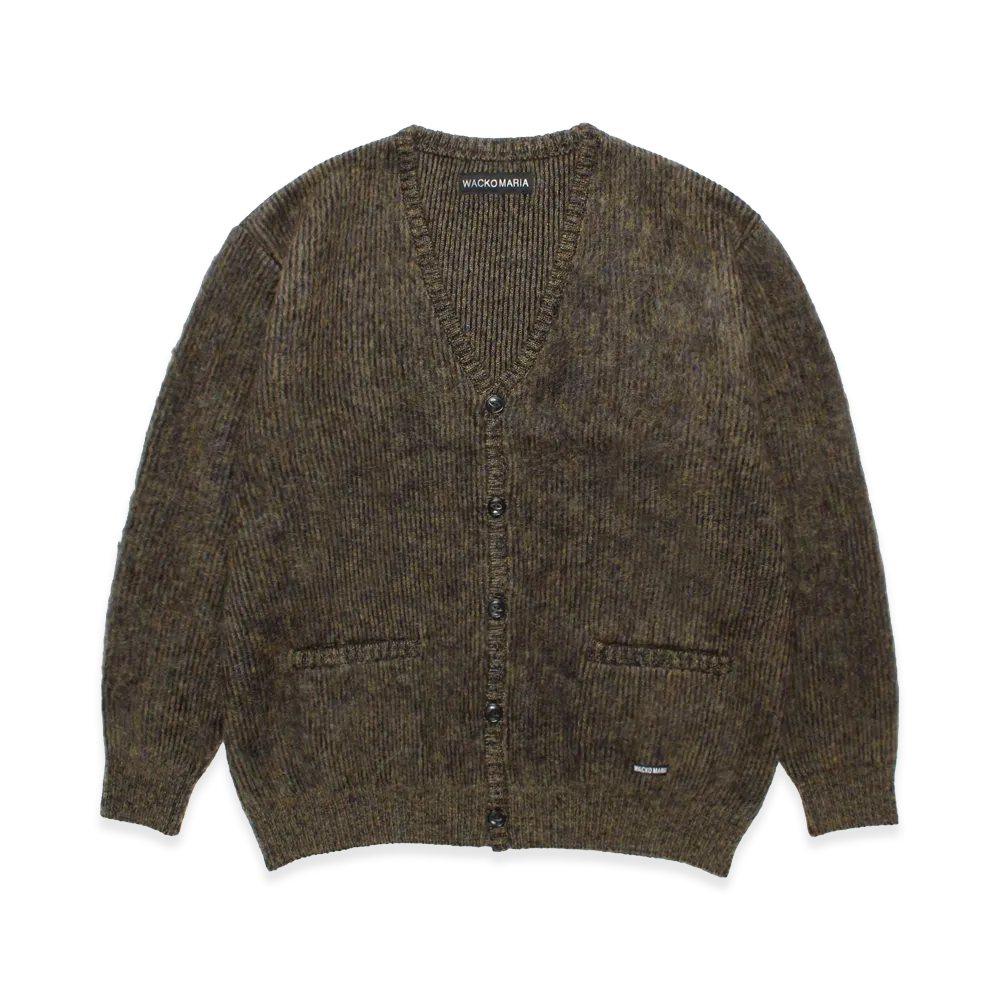 WACKO MARIA Multi-Color Mohair Knit Cardigan "Khaki"