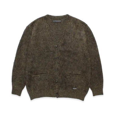 WACKO MARIA Multi-Color Mohair Knit Cardigan "Khaki"