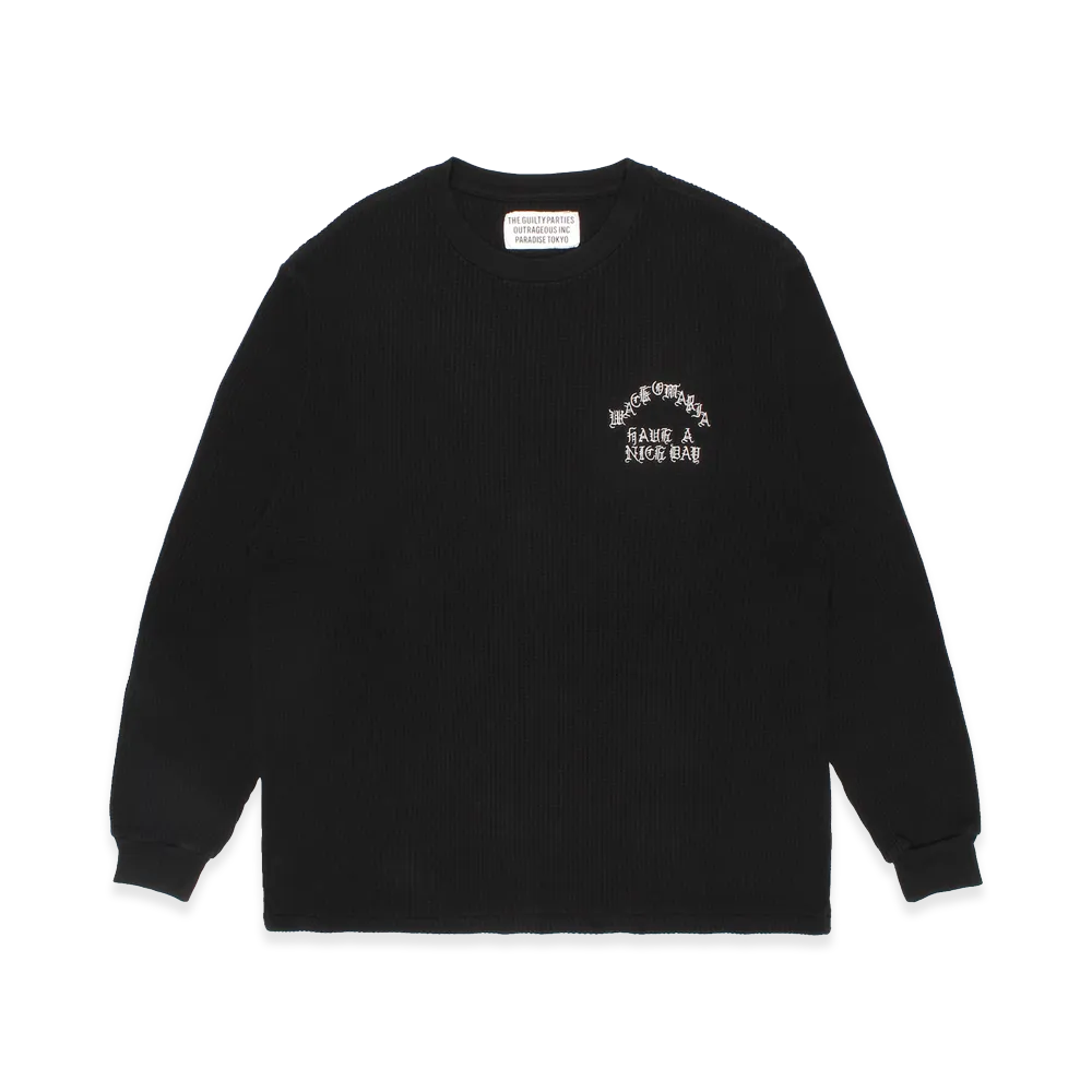 WACKO MARIA Thermal Long Sleeve T-Shirt "Black"