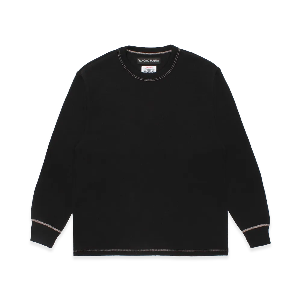 WACKO MARIA Wolf's Head / Thermal Long Sleeve T-Shirt "Black"