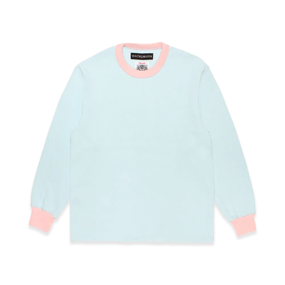 WACKO MARIA Wolf's Head / Thermal Long Sleeve T-Shirt "Blue"