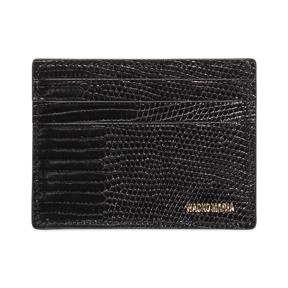 WACKO MARIA Speak Easy / Lizard Leather Card Case "Black"