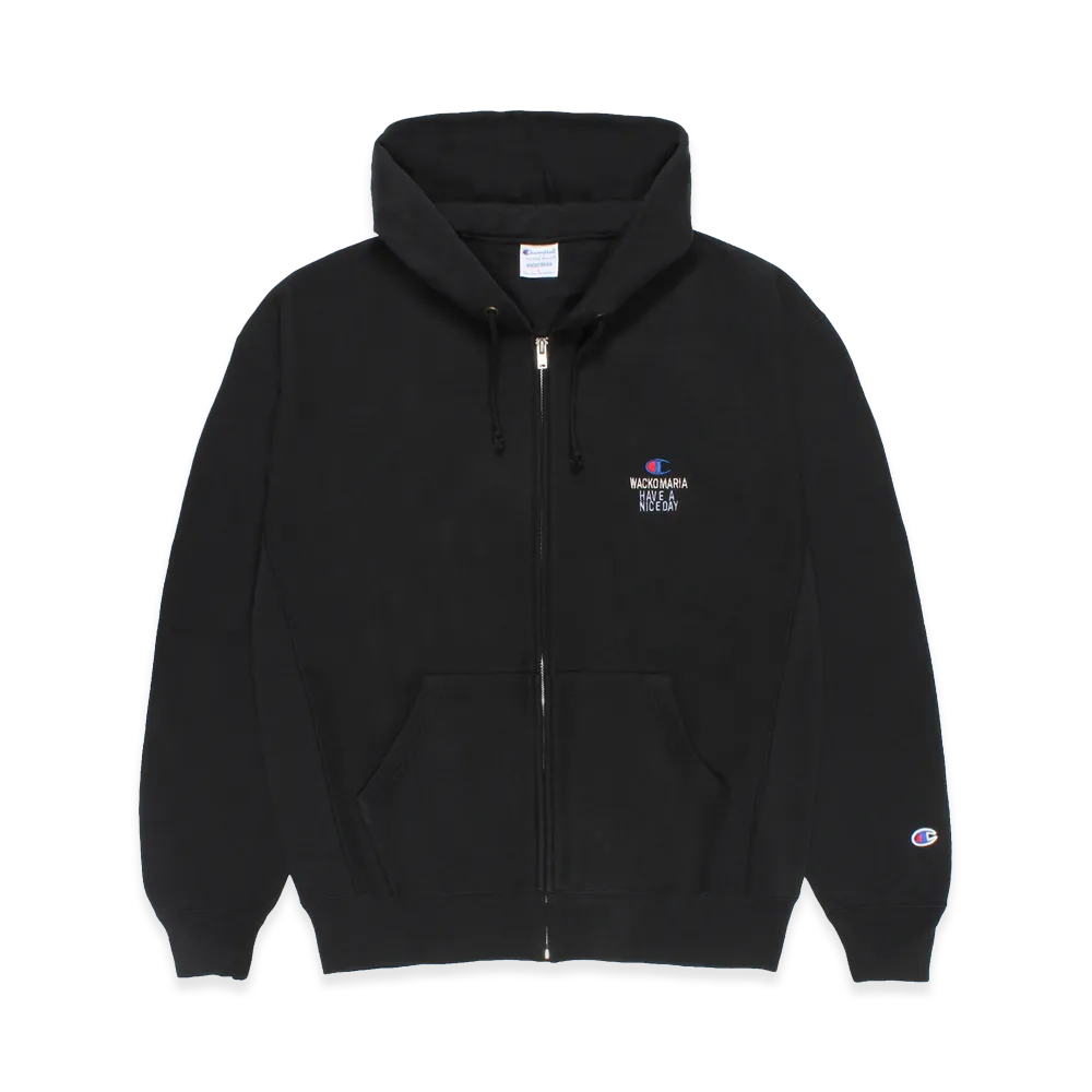 WACKO MARIA x Champion / Reverse Weave Zip Up Hooded Sweat Shirt "Black"