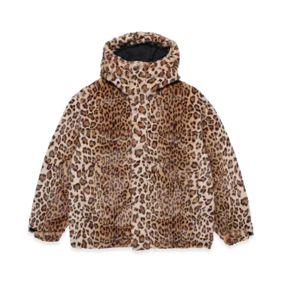 WACKO MARIA x NANGA / Leopard Faux Fur Mountain Parka "Beige"