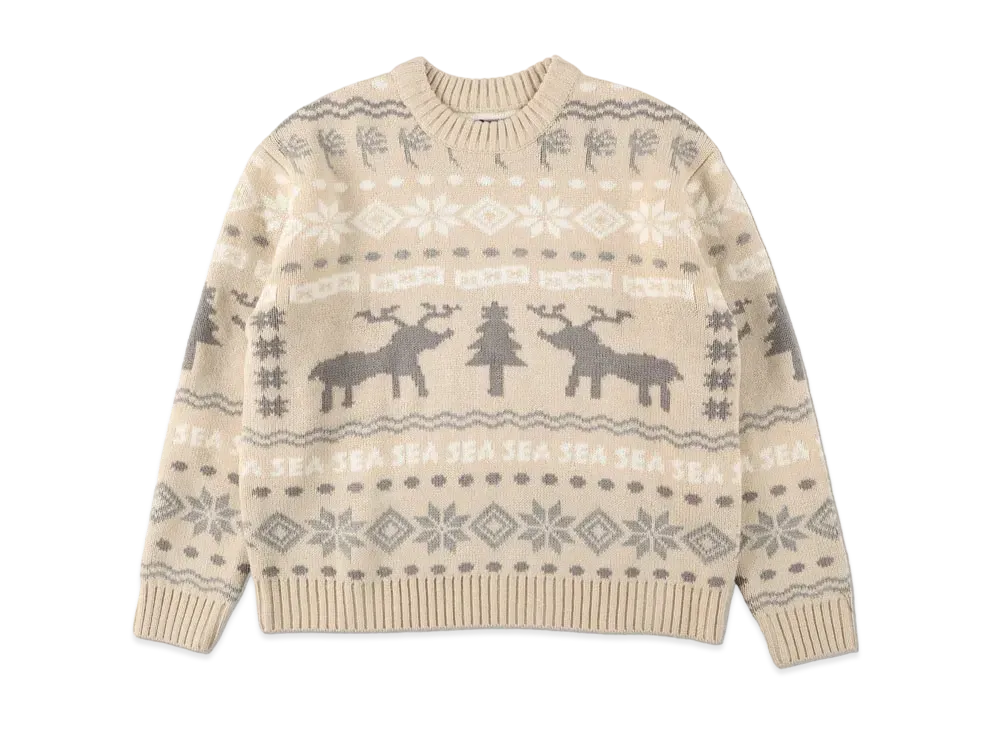 WIND AND SEA GOD SELECTION XXX NORDIC SWEATER "Beige"
