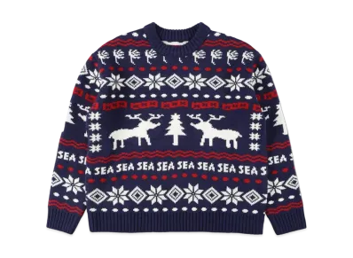 WIND AND SEA GOD SELECTION XXX NORDIC SWEATER "Navy"