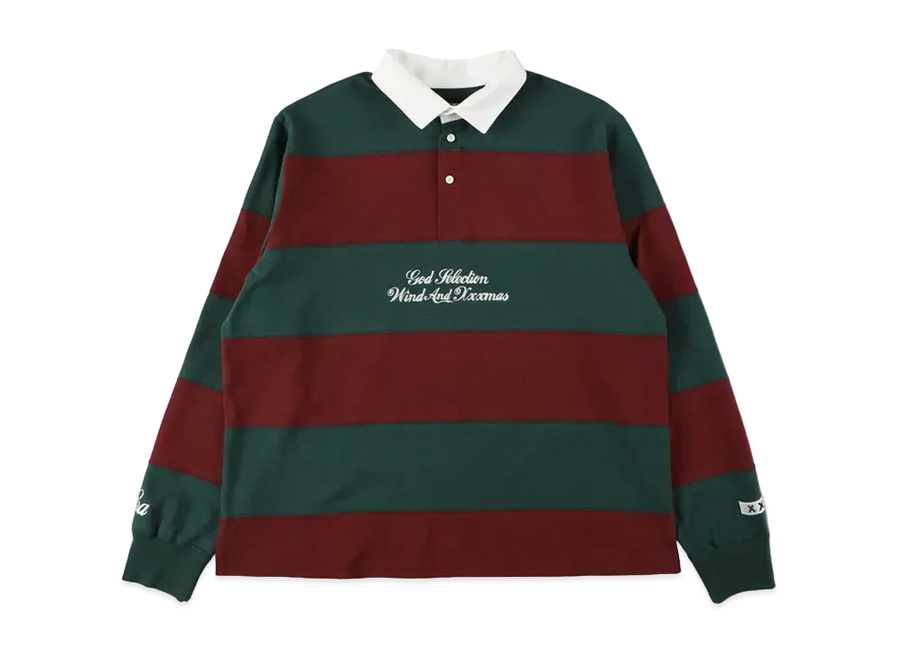 WIND AND SEA GOD SELECTION XXX RUGBY SHIRT "Red Green"