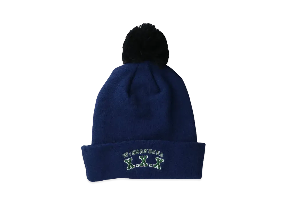 WIND AND SEA GOD SELECTION XXX POM POM BEANIE "Navy"