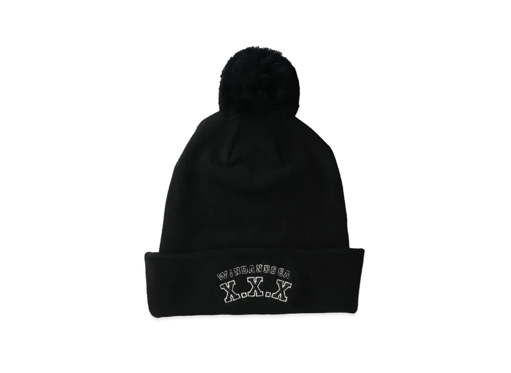 WIND AND SEA GOD SELECTION XXX POM POM BEANIE "Black"