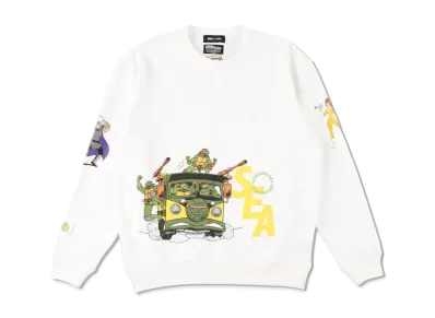 WIND AND SEA x TMNT (TMNT-RIDING) CREW NECK "White"
