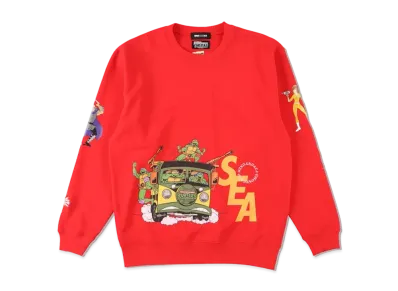 WIND AND SEA x TMNT (TMNT-RIDING) CREW NECK "Red"