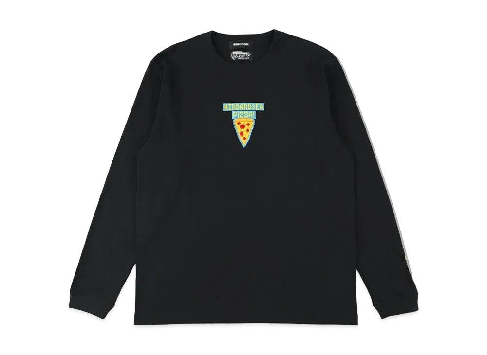ウィンダンシー ティーンエイジ ミュータント ニンジャ タートルズ (ピザ-8ビット) L/S Tシャツ "ブラック"
