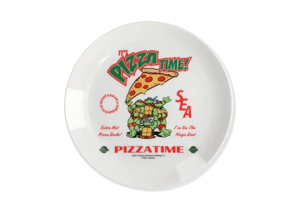 WIND AND SEA x TMNT (PIZZA TIME) ROUND PLATE "White"