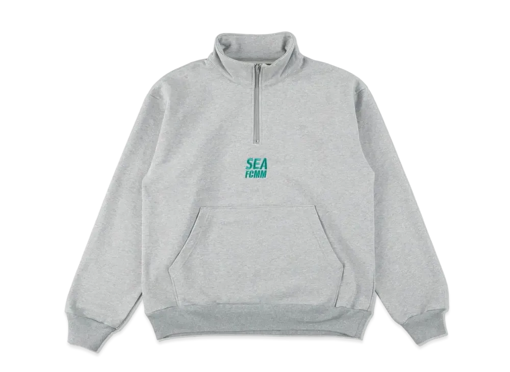 WIND AND SEA X FCMM HALF-ZIP SWEATSHIRT "Gray"