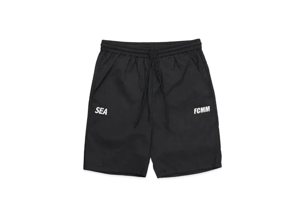 WIND AND SEA X FCMM WOVEN HALF PANTS "Black"