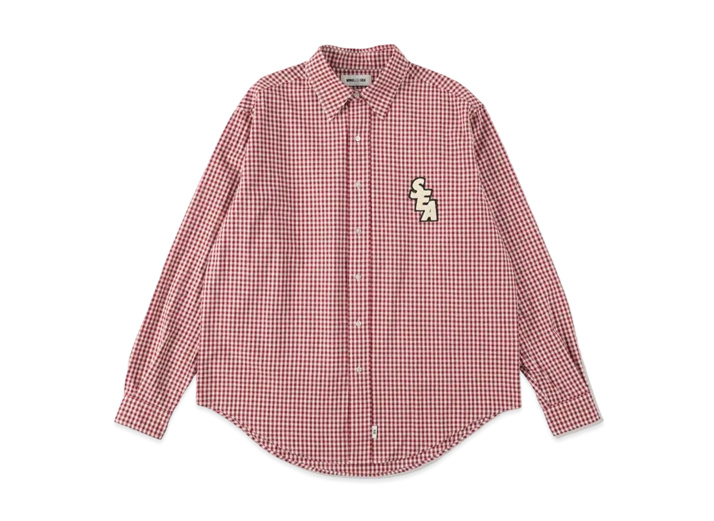 WIND AND SEA GINGHAM PLAID SHIRT "Red"