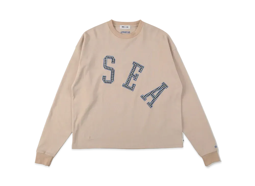 WIND AND SEA (GINGHAM) L/S TEE "Sand"
