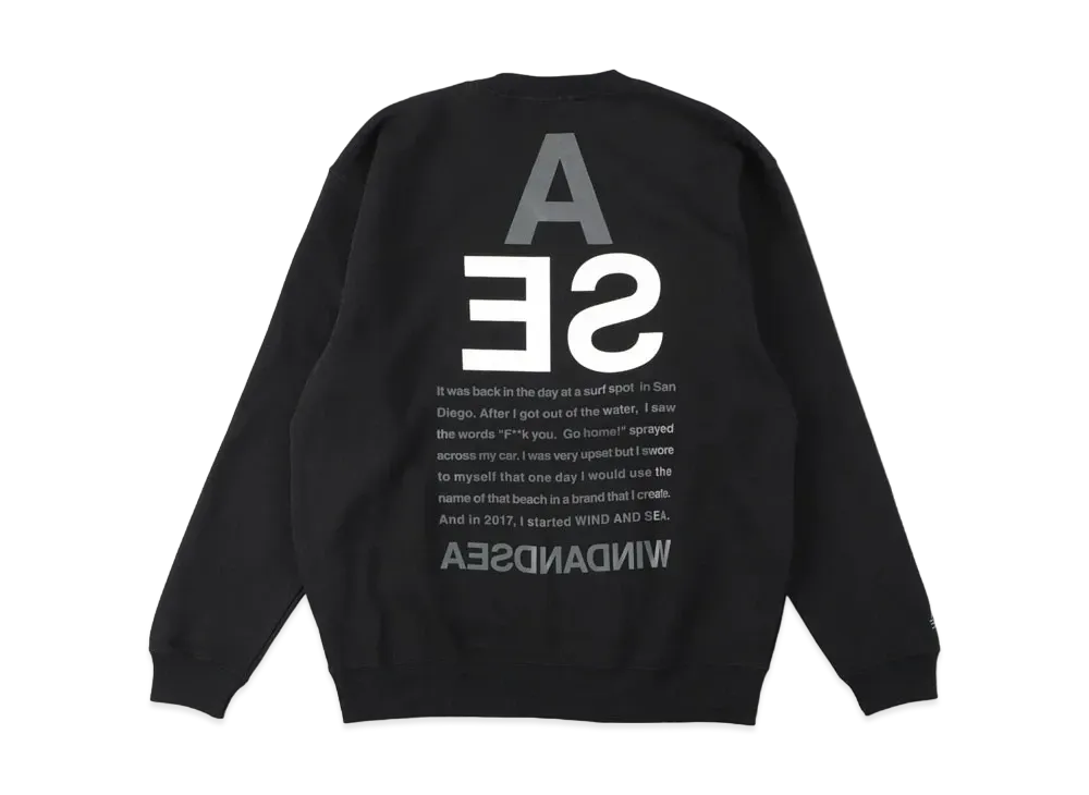 WIND AND SEA A32(TRIANGLE) LIGHT CREW NECK "Black"