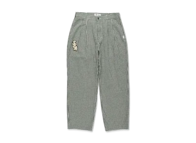 WIND AND SEA GINGHAM PLAID 2 TUCK SLACKS "Green"