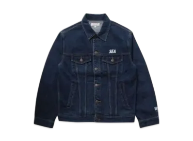 WIND AND SEA x GUESS OVERSIZED TRIANGLE LOGO DENIM JACKET "Indigo"