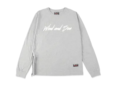 WIND AND SEA x WILDSIDE YOHJI YAMAMOTO SIGNATURE-STYLE LOGO LONG SLEEVE T-SHIRT "Gray"