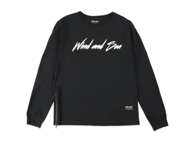 WIND AND SEA Signature-Style Logo Long Sleeve T-S "Black"