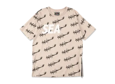 WIND AND SEA x WILDSIDE YOHJI YAMAMOTO MONOGRAM PRINT T-SHIRT "Black Beige"