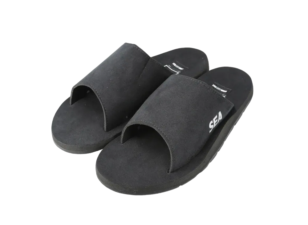 WIND AND SEA X ISLAND SLIPPER ULTRA SUEDE SLIDE SANDAL "Black"