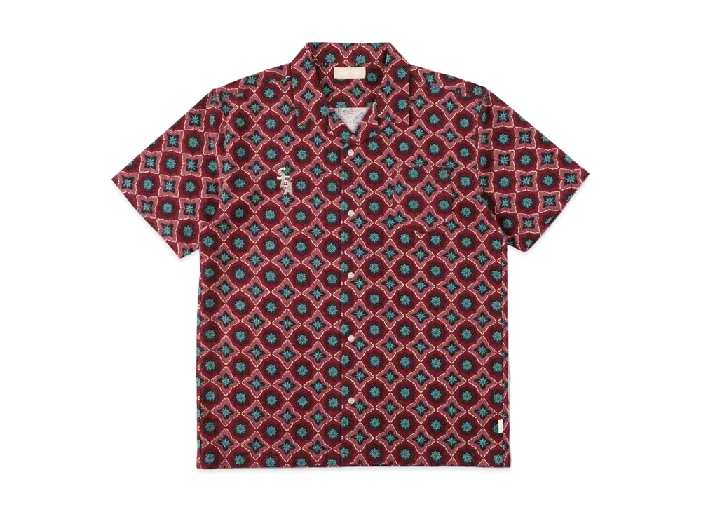 WIND AND SEA S_E_A (PATTERN) OPEN COLLAR SHIRT "Red"