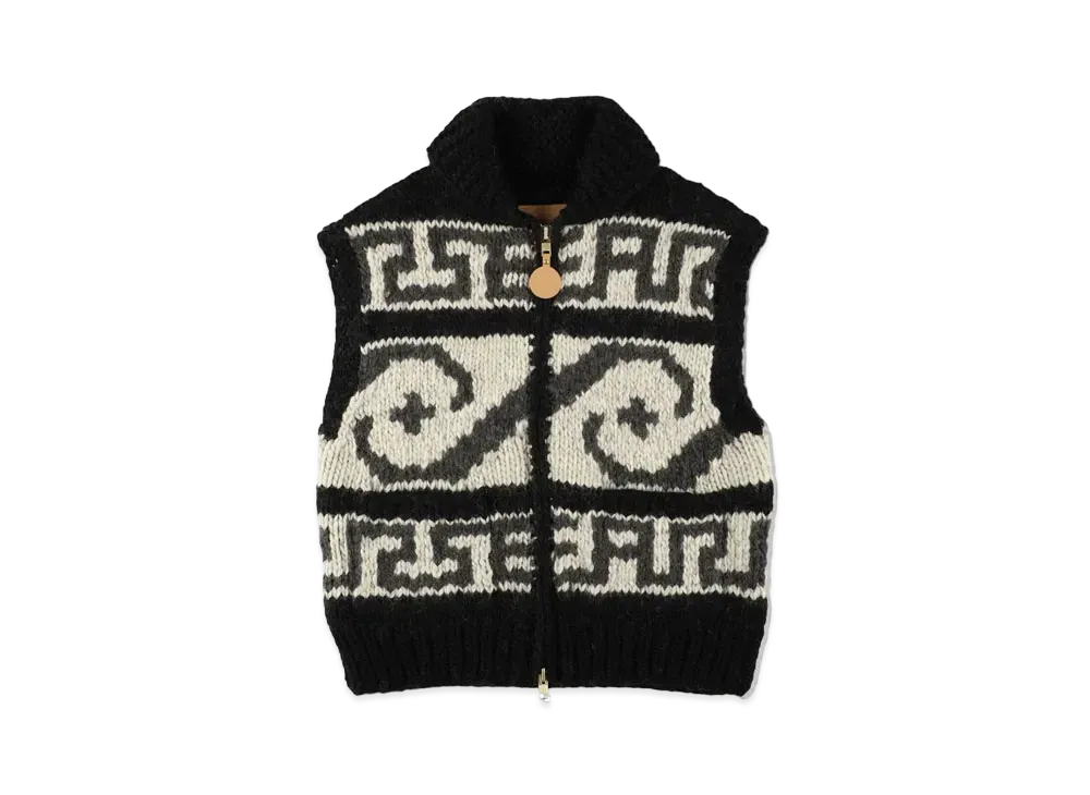 WIND AND SEA Cowichan Knit Vest "Black"