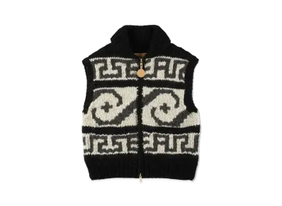 WIND AND SEA Cowichan Knit Vest "Black"