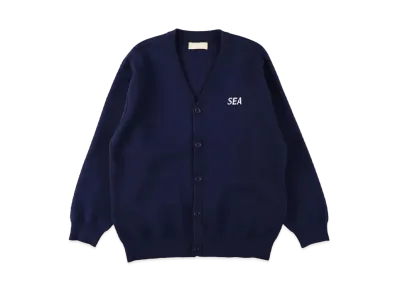 WIND AND SEA Cotton Cashmere Knit Cardigan "Navy"