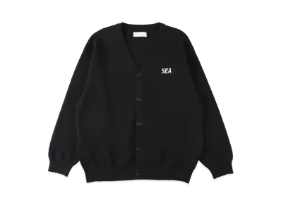 WIND AND SEA Cotton Cashmere Knit Cardigan "Black"