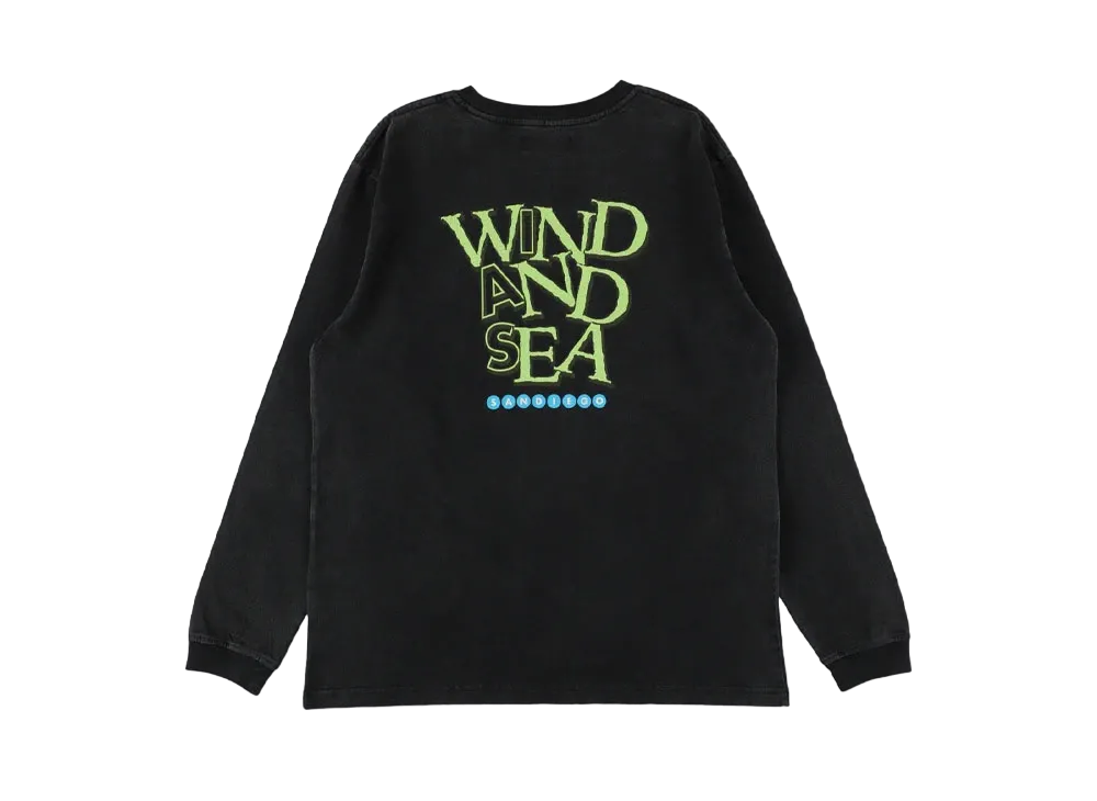WIND AND SEA Printed Washed L/S Tee "Black"