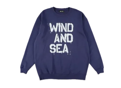 WIND AND SEA Spray Logo Crewneck Sweatshirt "Navy"